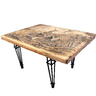 Mesa de centro en cerámica de alta temperatura y herrería