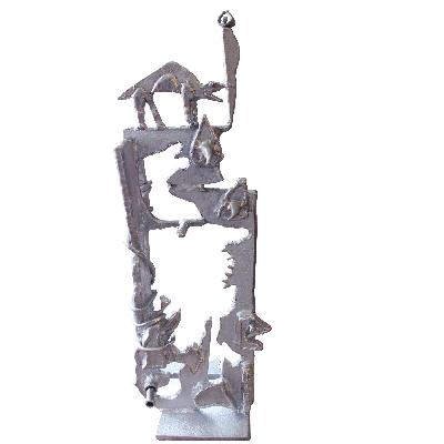 Pal Kepenyes. Sin título. Escultura de bronce plateado