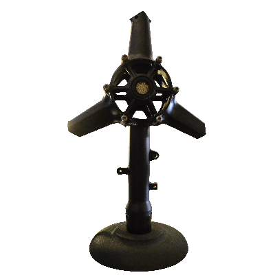 Lámpara de mesa a manera de tambor de turbina