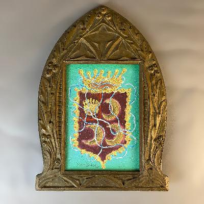 Cisco Jiménez. Sin título (Escudo heráldico). Acrílico sobre tabla.