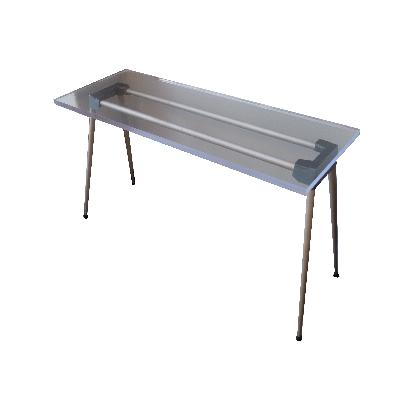 Mesa consola en aluminio y acrílico