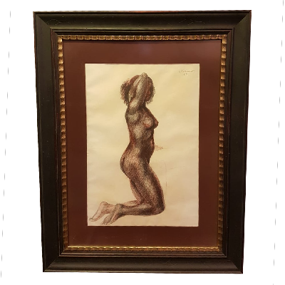 Juan Soriano. Desnudo femenino. Carboncillo y sanguina sobre papel