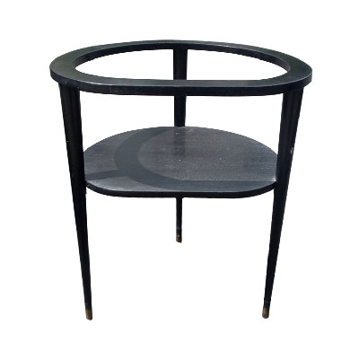 Mesa lateral de 3 patas en madera laqueada de encino color negro