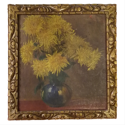 Firma no identificada. Bouquet de crisantemos