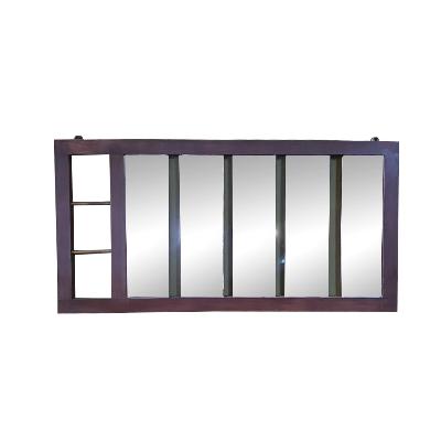 Espejo con marco de nogal y 5 lunas biseladas