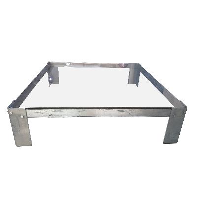 Arturo Pani. Mesa de centro en acero pulido con cubierta de vidrio