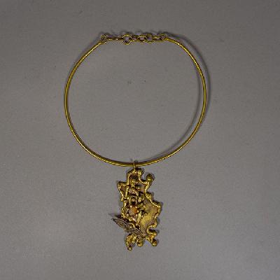 Pal Kepenyes. Gargantilla estilo Brutalista en bronce fundido. 