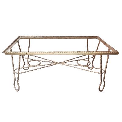 Mesa de centro trenzada en hierro dorado