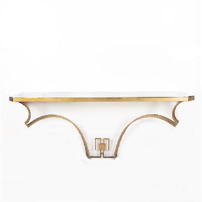 Arturo Pani. Mesa - consola estilo Art Decó en bronce con cubierta de vidrio