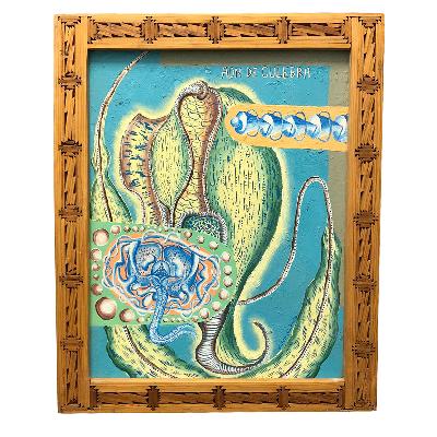 Cisco Jiménez. ADN de Culebra. Acrílico sobre tabla