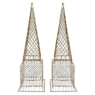 Par de obeliscos en varilla de metal