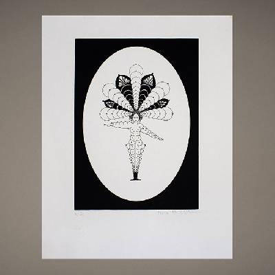 Pedro Friedeberg. Directora de tránsito. Grabado