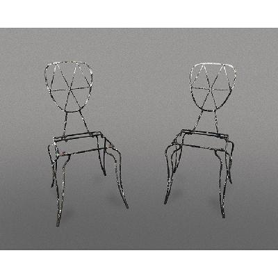 Par de sillas en varilla de acero negro (P/PAR)