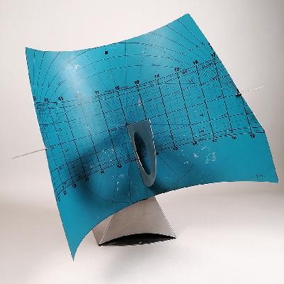 Reloj solar ecuatorial de aluminio pulido