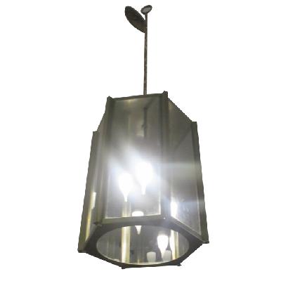 Arturo Pani. Lámpara de techo de latón y vidrio