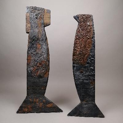 Christopher Schumaker. Set de esculturas en madera y plomo