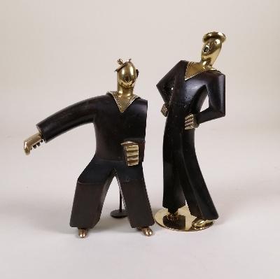 Karl Hagenauer. Par de marineros en latón y madera