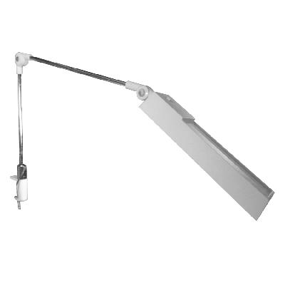 Luxo. Lámpara para restirador en acero cromado y plástico blanco