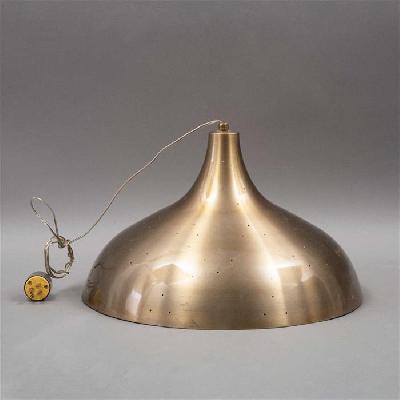 Lámpara de techo en latón con interior blanco