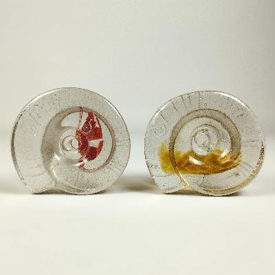 Par de portalibros en cristal con forma de conchas de caracol