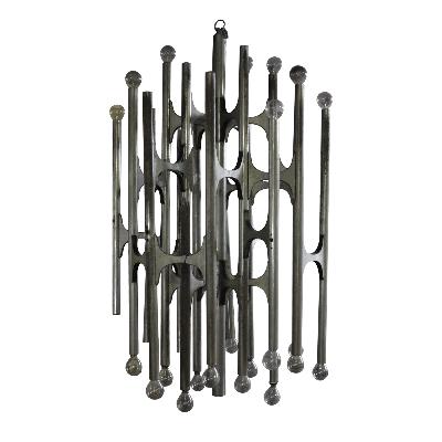 Gaetano Sciolari. Candil en aluminio pulido